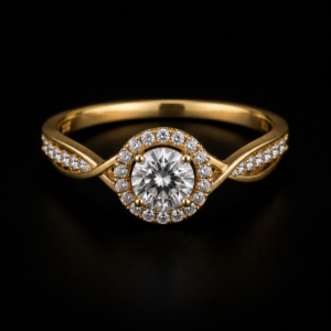 Celestine Halo Ring